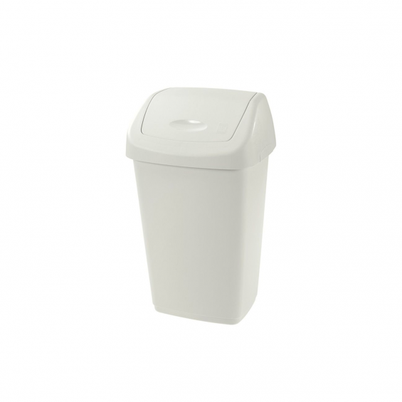 Cos de gunoi din plastic, alb, cu capac batant 25L