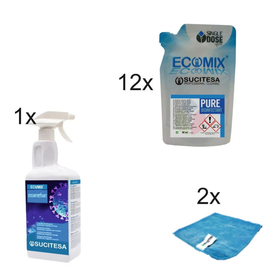 Dezinfectant suprafete ECOMIX PURE DISINFECT 12bucati x 30 ML SUCITESA