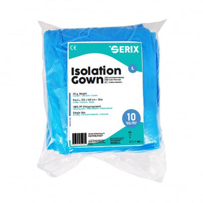 Halat Medical Vizitatori PP, 20 GR, Blue, Marime L, 10 buc, Serix