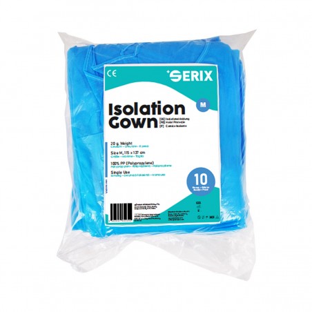 Halat Medical Vizitatori PP, 20 GR, Blue, Marime M, 10 buc, Serix