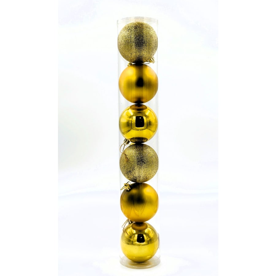 Set decoratiuni pom,6 globuri aurii-8cm (copiază)