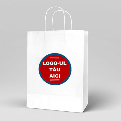 Punga personalizata carton kraft natur, 28x17x28, 50 buc/set