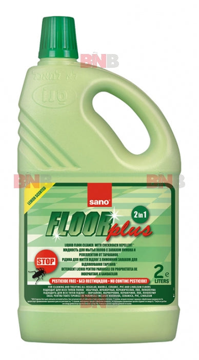 SANO FLOOR PLUS ,DETERGENT LICHID CU EFECT INSECTICID PARDOSELI, 2L