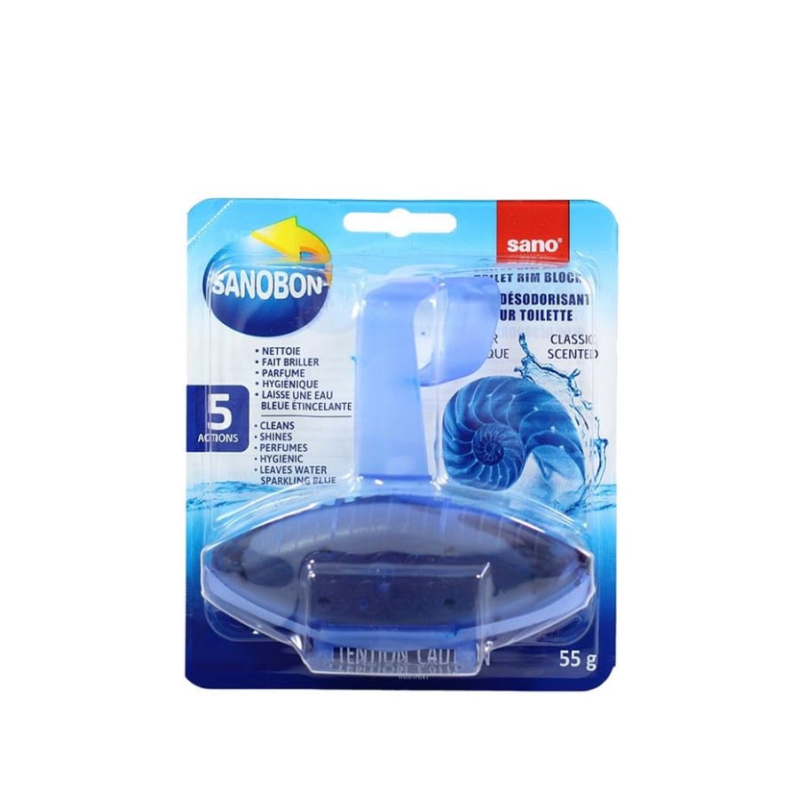 Odorizant WC cu suport solid Sano Bon Blue Fresh Scent 5 in 1