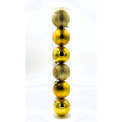 Set decoratiuni pom,6 globuri aurii-8cm (copiază)