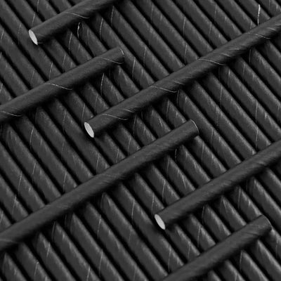 Paie negre din hartie, scurte, 160MM X 8MM, 250buc/set