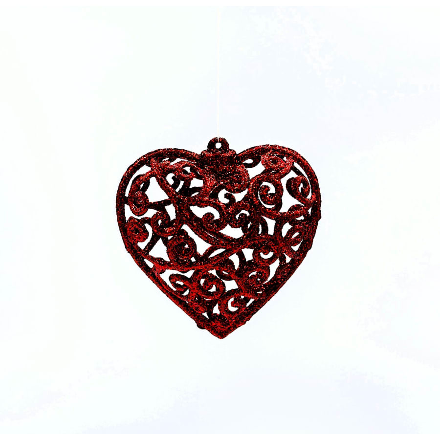 Set decoratiune pom,red heart-8 cm-2buc/set