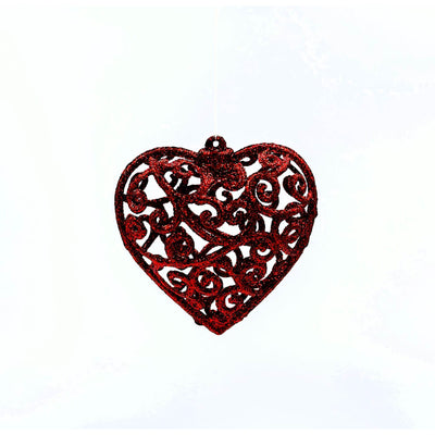 Set decoratiune pom,red heart-8 cm-2buc/set